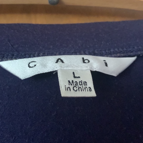 Cabi blueberry cotton ruched long sleeve top. Large - Picture 4 of 6